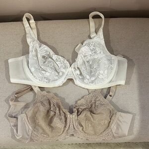 Vintage Wacoal Lace Underwire Bras - Cream and Tan